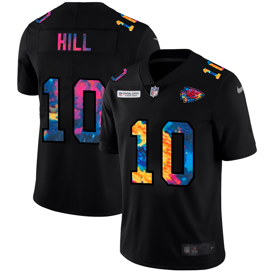 NFL Kansas City Chiefs #10 Tyreek Hill Men Nike MultiColor Black 2020  Crucial Catch Vapor Untouchable Limited Jersey->kansas city chiefs->NFL Jersey